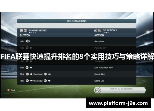 FIFA联赛快速提升排名的8个实用技巧与策略详解